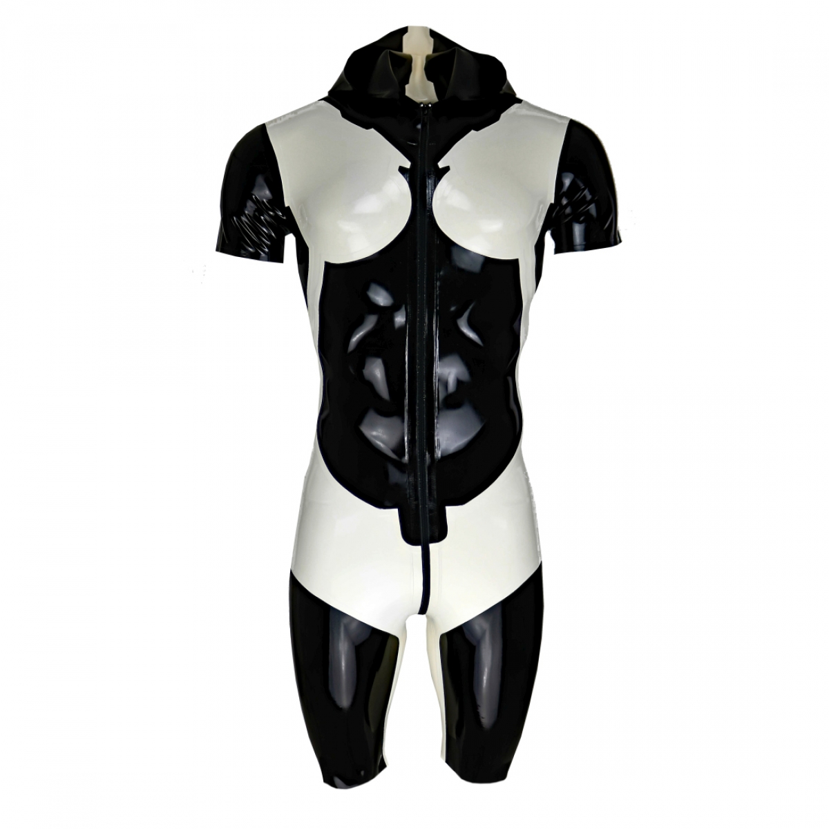 Latex Catsuit GAMER Laser Edition schwarz weiß